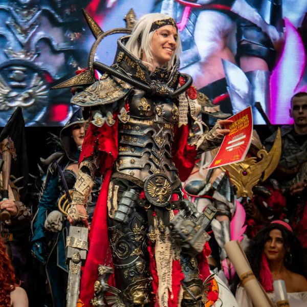 Houston Warhammer 40k fan dons a Sisters of Battle costume.